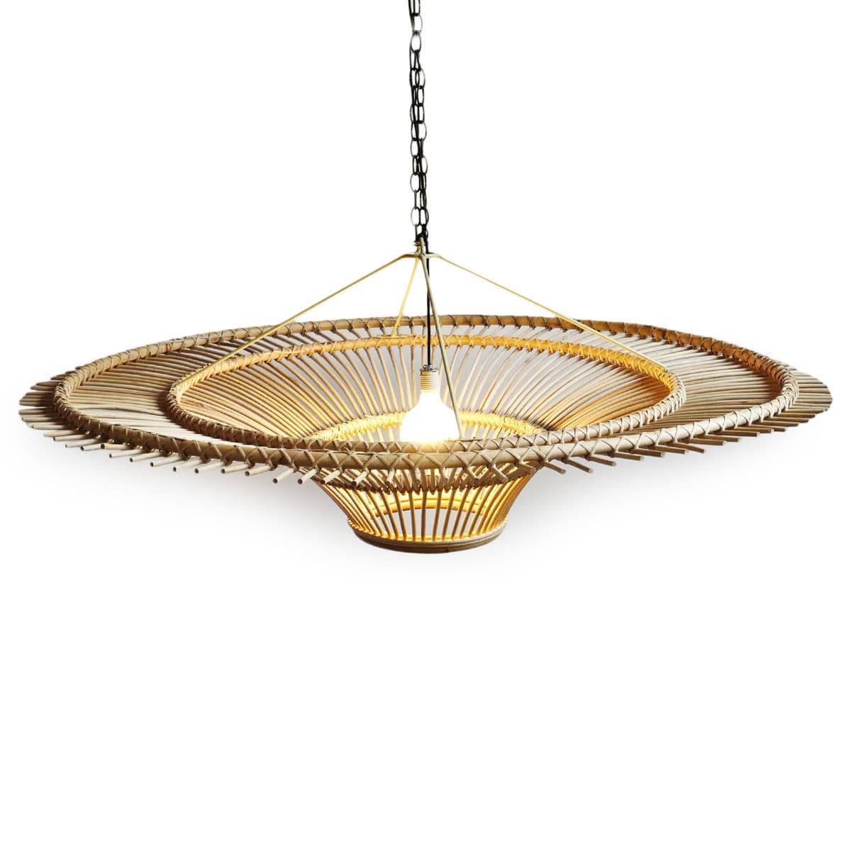 Rattan Sun Ray Pendant Large - Thumbnail 6