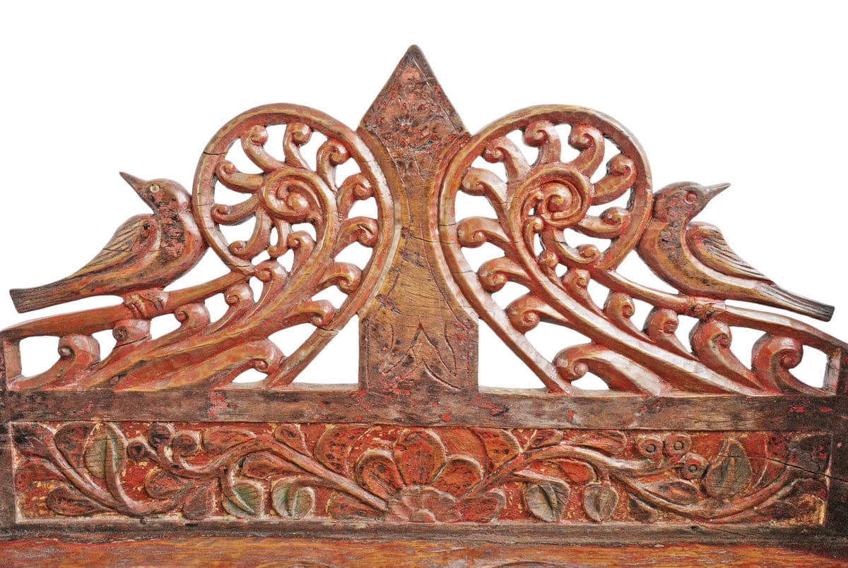 Antique Balinese Red Shrine Shelf - Thumbnail 6