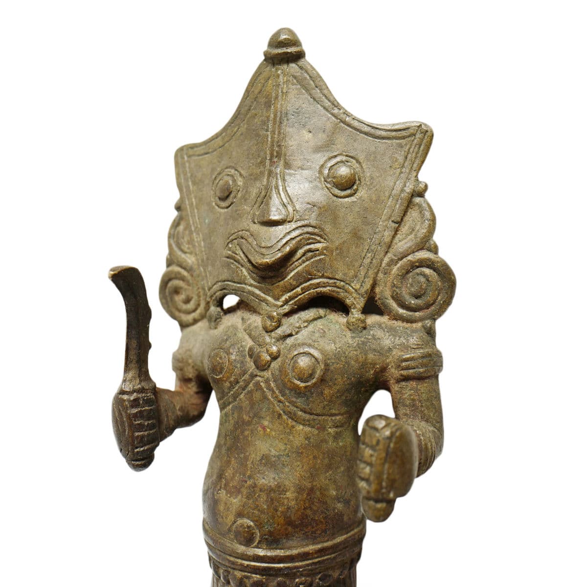 Antique Bronze Masked Knife Figure - Thumbnail 6