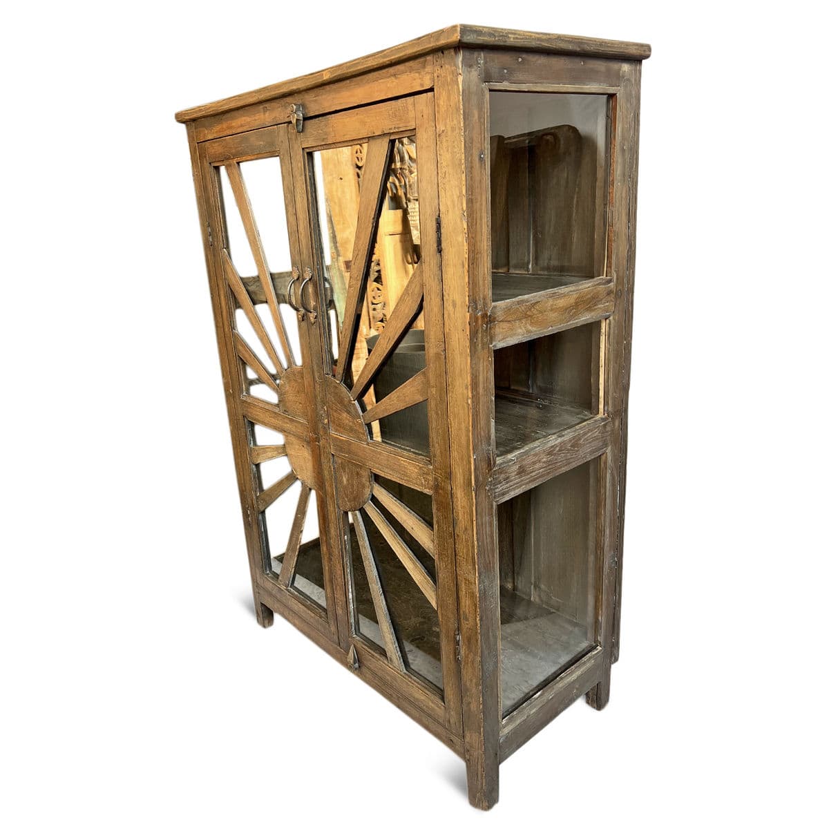 Antique Sunburst Glass Cabinet - Thumbnail 6