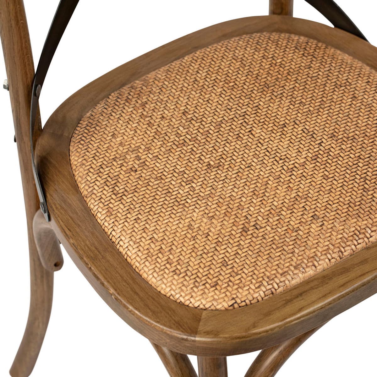 Black X Oak & Rattan Dining Chair - Thumbnail 6