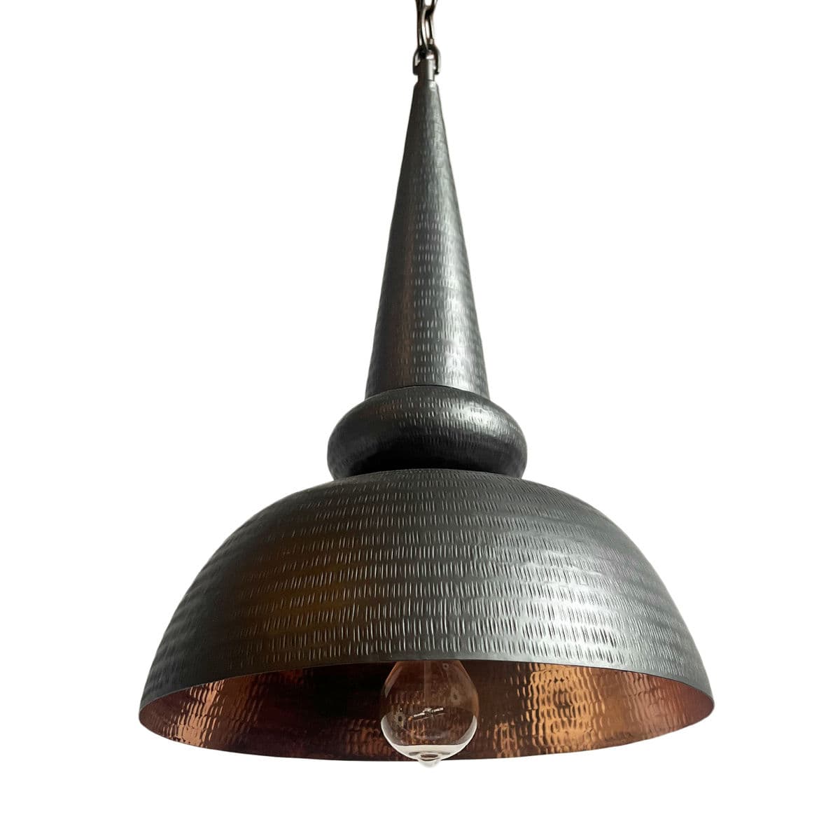 Copper Hammered Kuba Bronze Pendant Light - Thumbnail 6