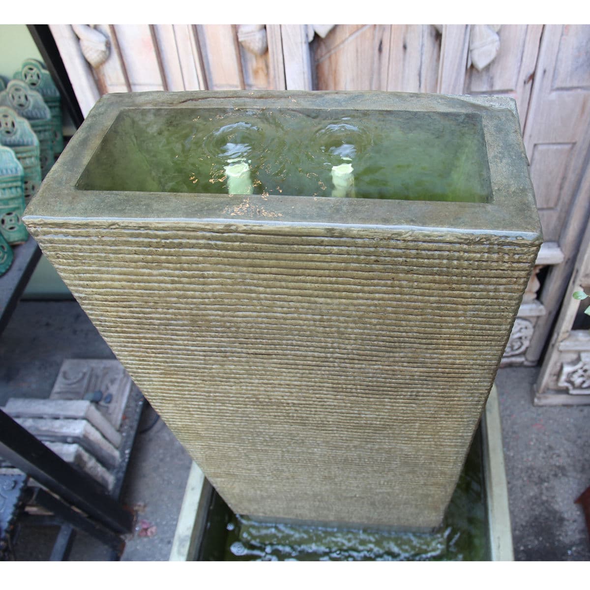 Green Cement Ripple Fountain - Thumbnail 6