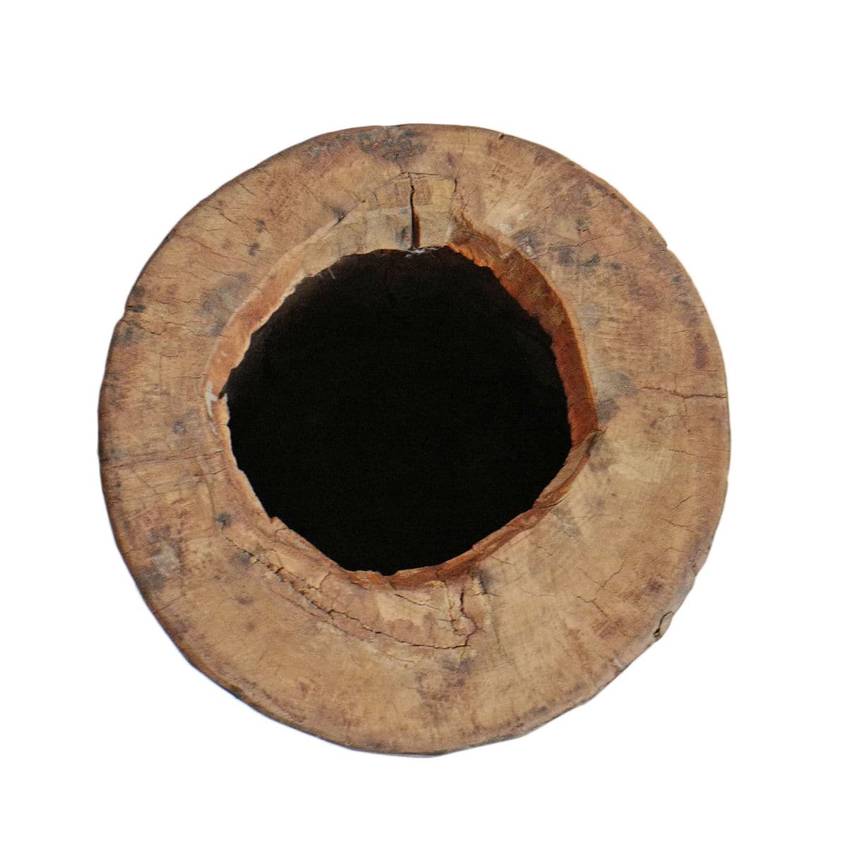 Antique India Wood Butter Pot - Thumbnail 6
