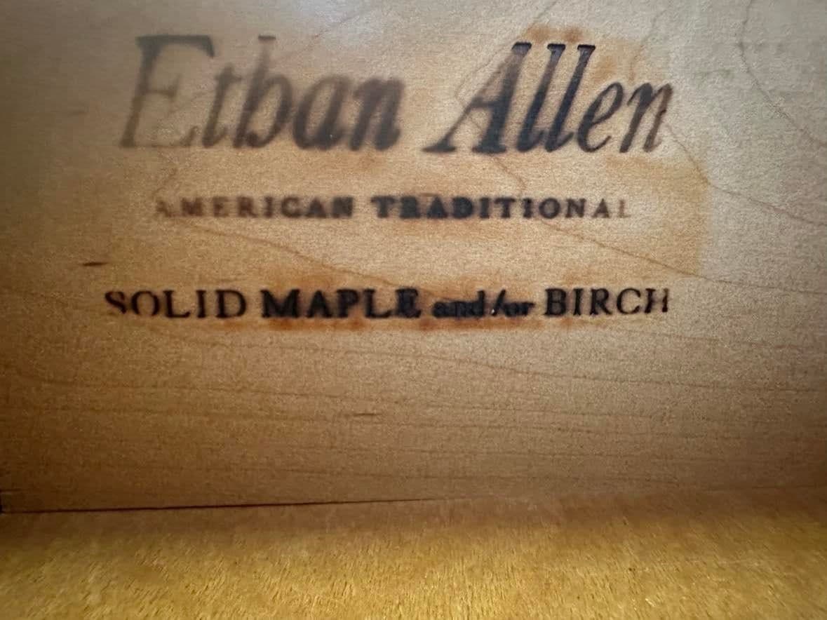 Ethan Allen Nutmeg Solid Maple 46" High Chest of 6 Drawers - Vintage 1960s - Thumbnail 6