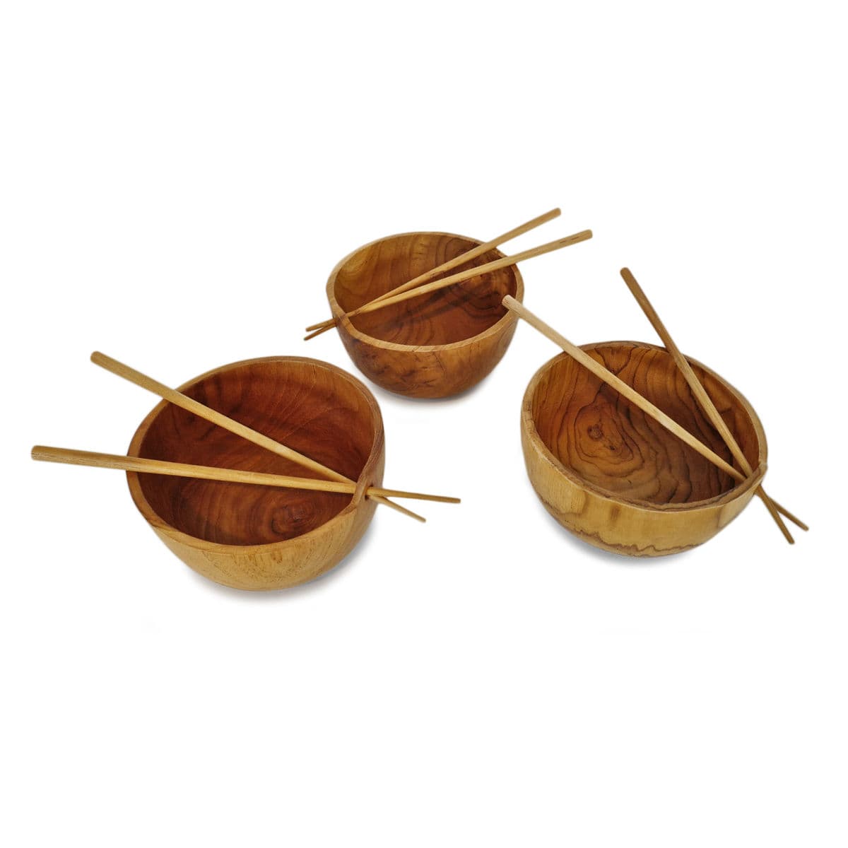 Teak Bowl w/Chopsticks - Thumbnail 6
