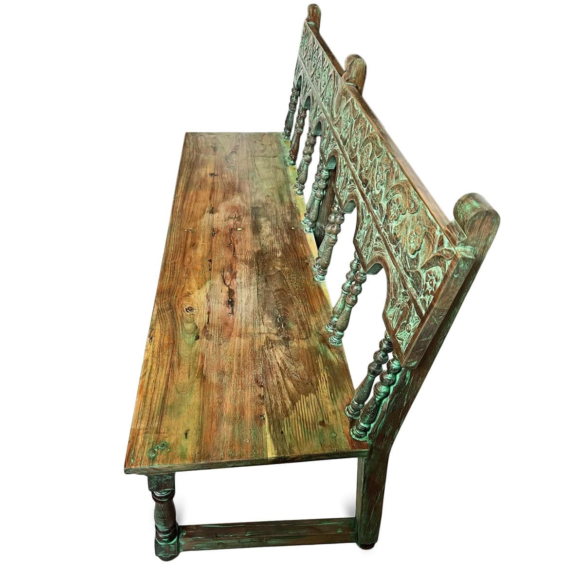 Vintage Colonial Green Bench - Thumbnail 6