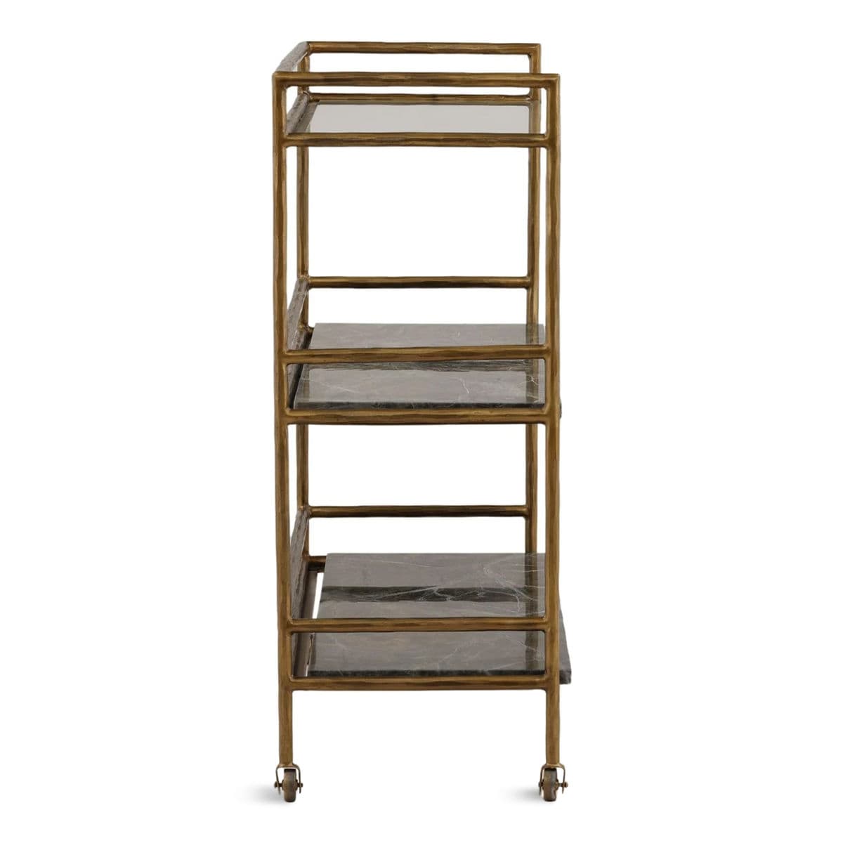 Forest Marble & Brass Finish Bar Cart - Thumbnail 6
