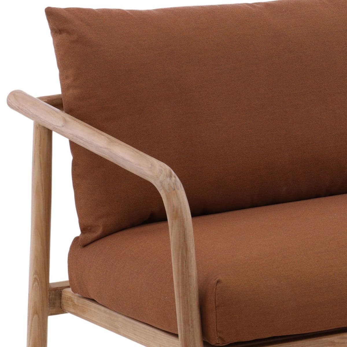Outdoor Rust Cushion Teak Sofa - Thumbnail 6
