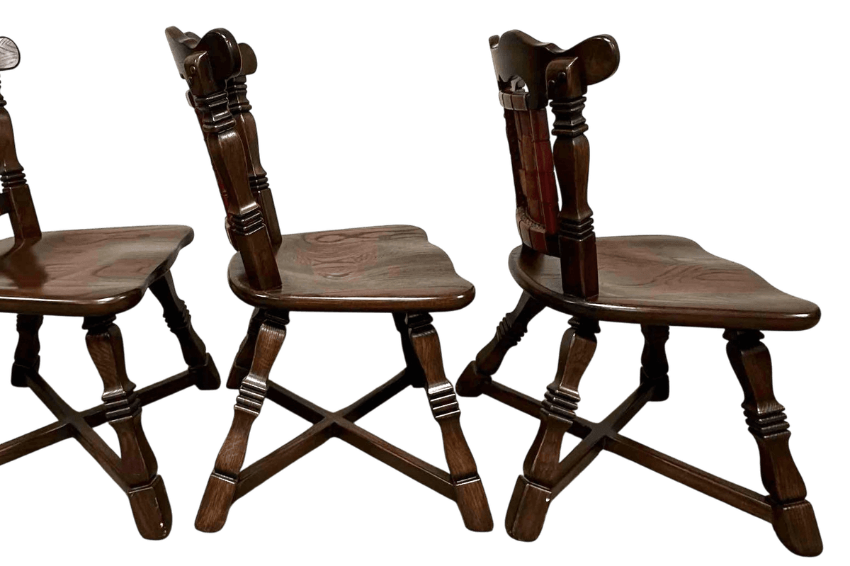 1950s Romweber Viking Oak Dining Chairs - Set of 6 Including 2 Armchairs - Thumbnail 6