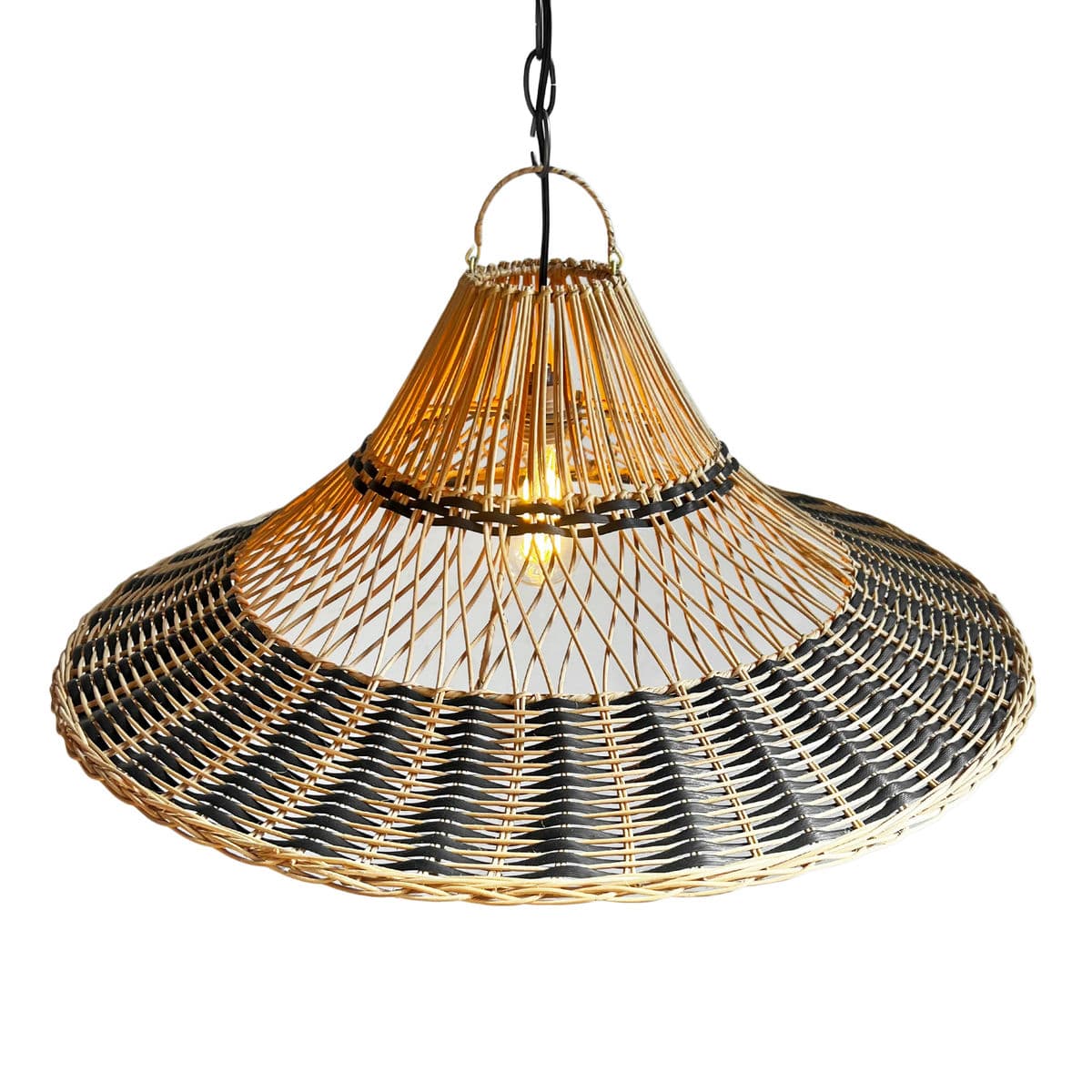 Rattan Tuxedo Hat Pendant Light - Thumbnail 6