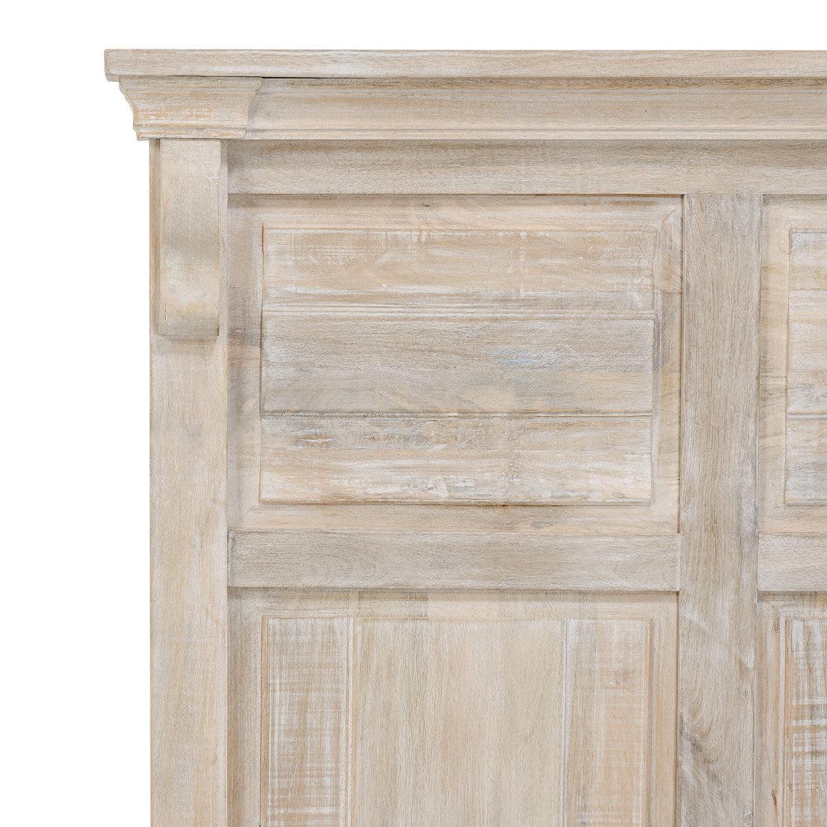 Washed White Wood Panel Cal King Bed - Thumbnail 6