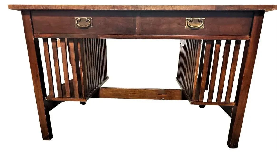 Jim Peed for Romweber Mission Style Cherry Wood Desk - Late 20th Century - Thumbnail 6