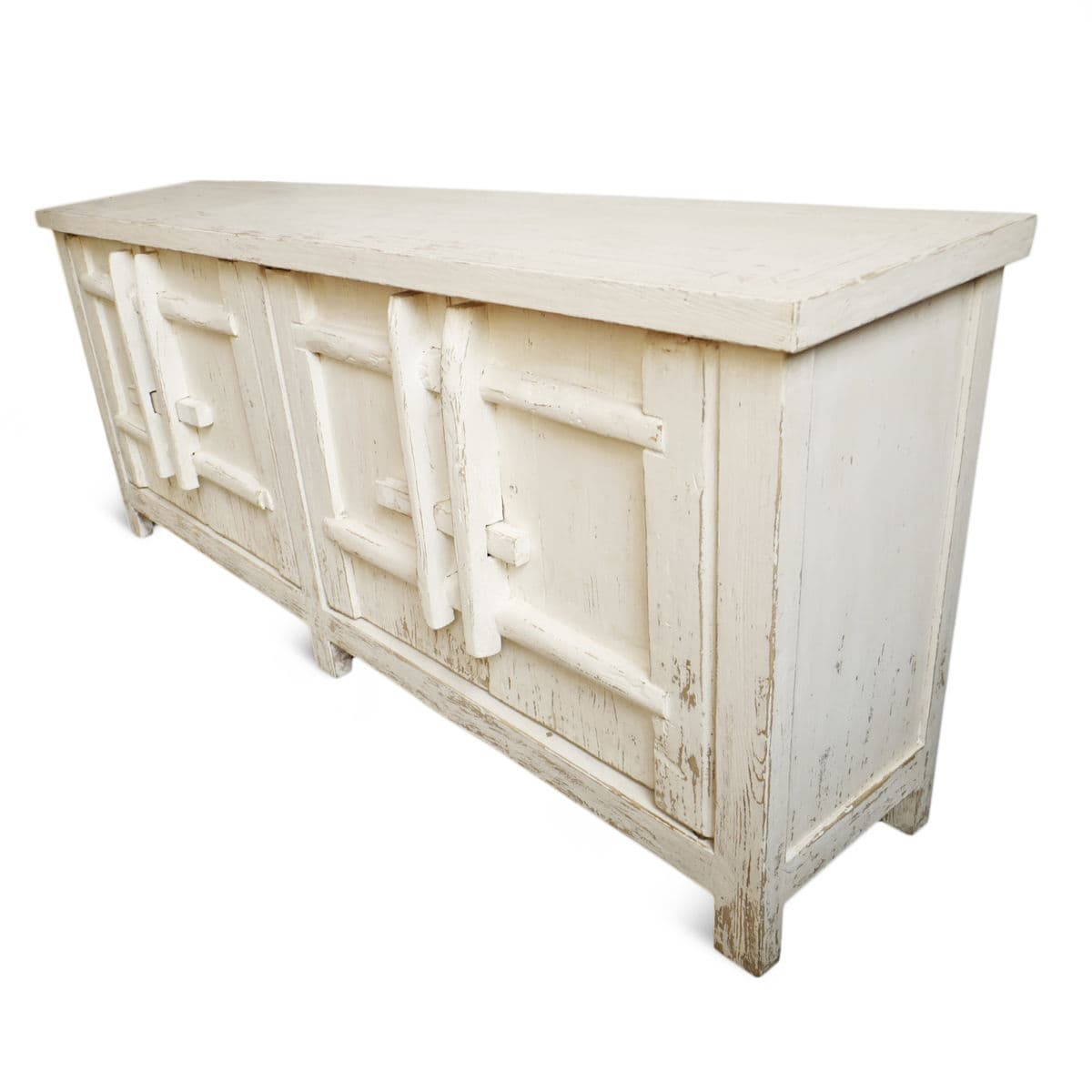 Vintage Village Aged White Sideboard - Thumbnail 6