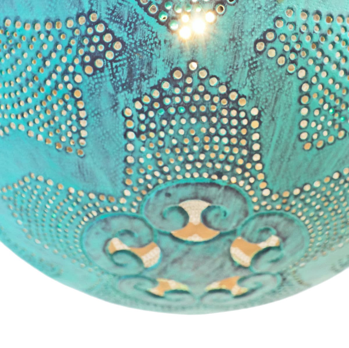 Verdigris Copper Globe Pendant Light Large - Thumbnail 6