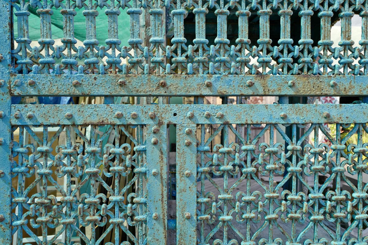 Vintage Large Blue Iron Gates - Thumbnail 6