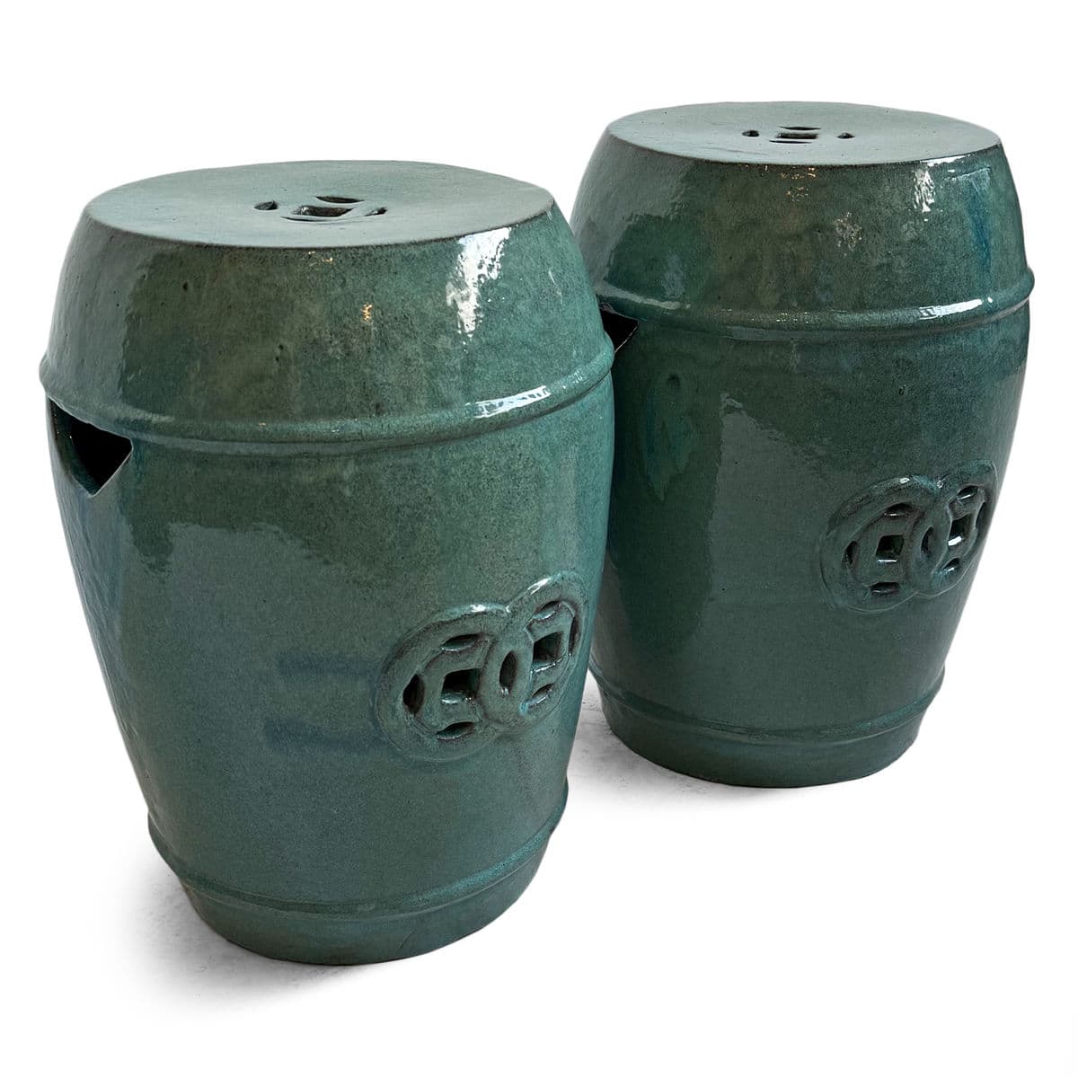 Seafoam Green Ceramic Garden Stool - Thumbnail 7