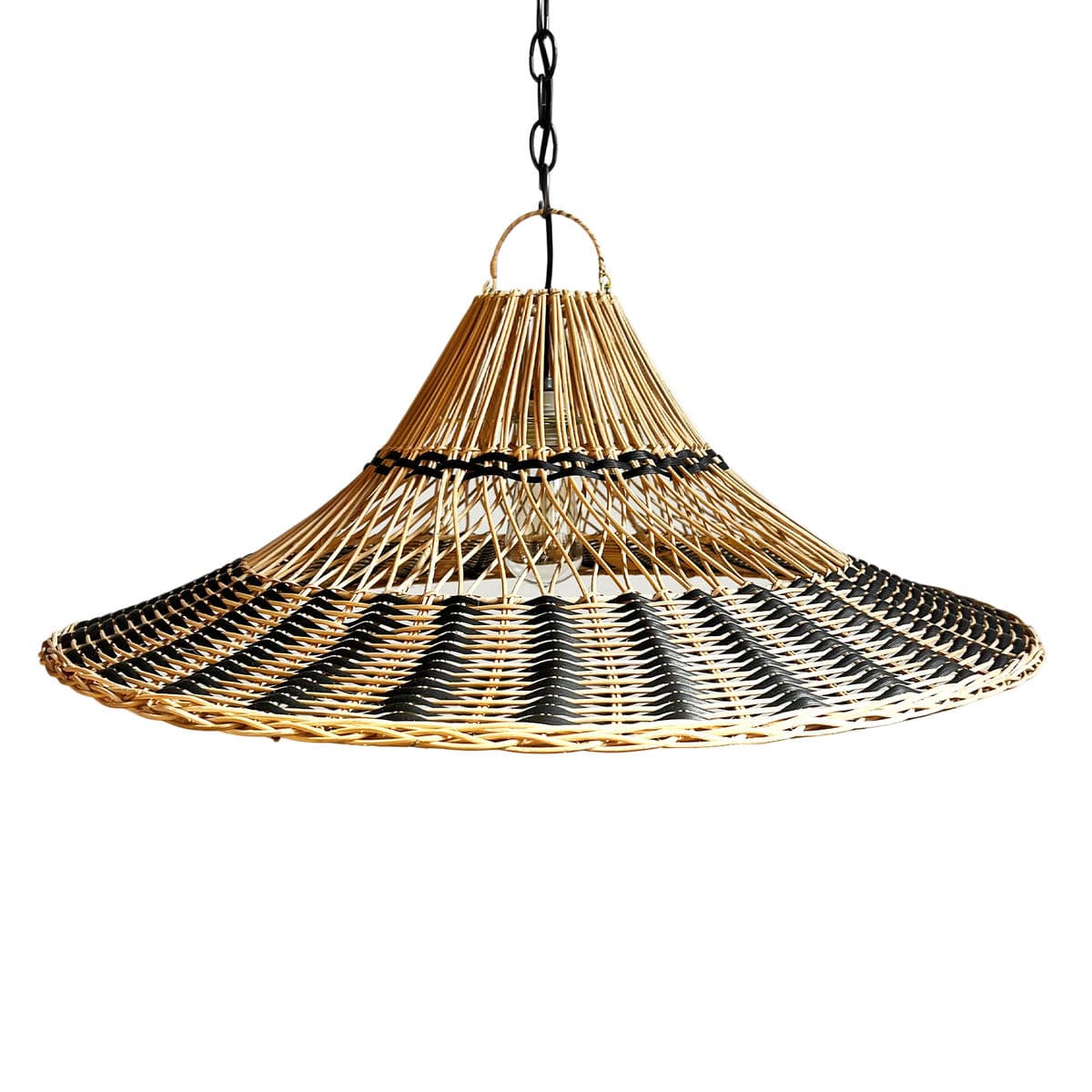 Rattan Tuxedo Hat Pendant Light - Thumbnail 7