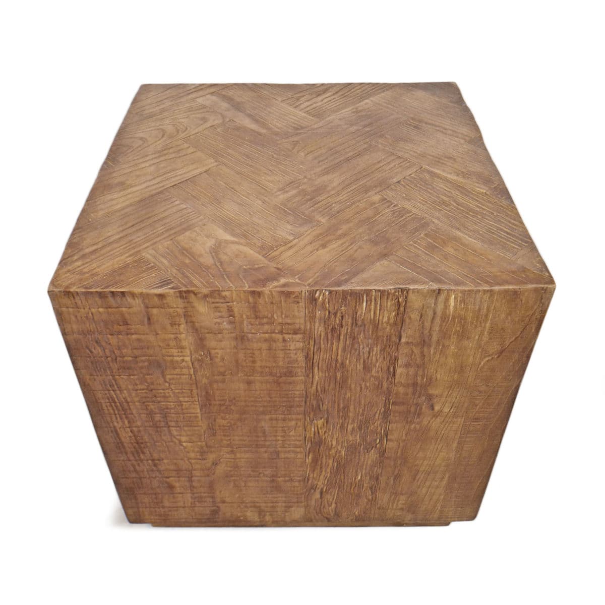 Salvaged Chevron Cube End Table - Thumbnail 7