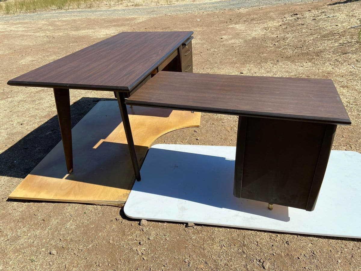 1970s Vintage Mid Century Modern L Shape Desk - Thumbnail 6