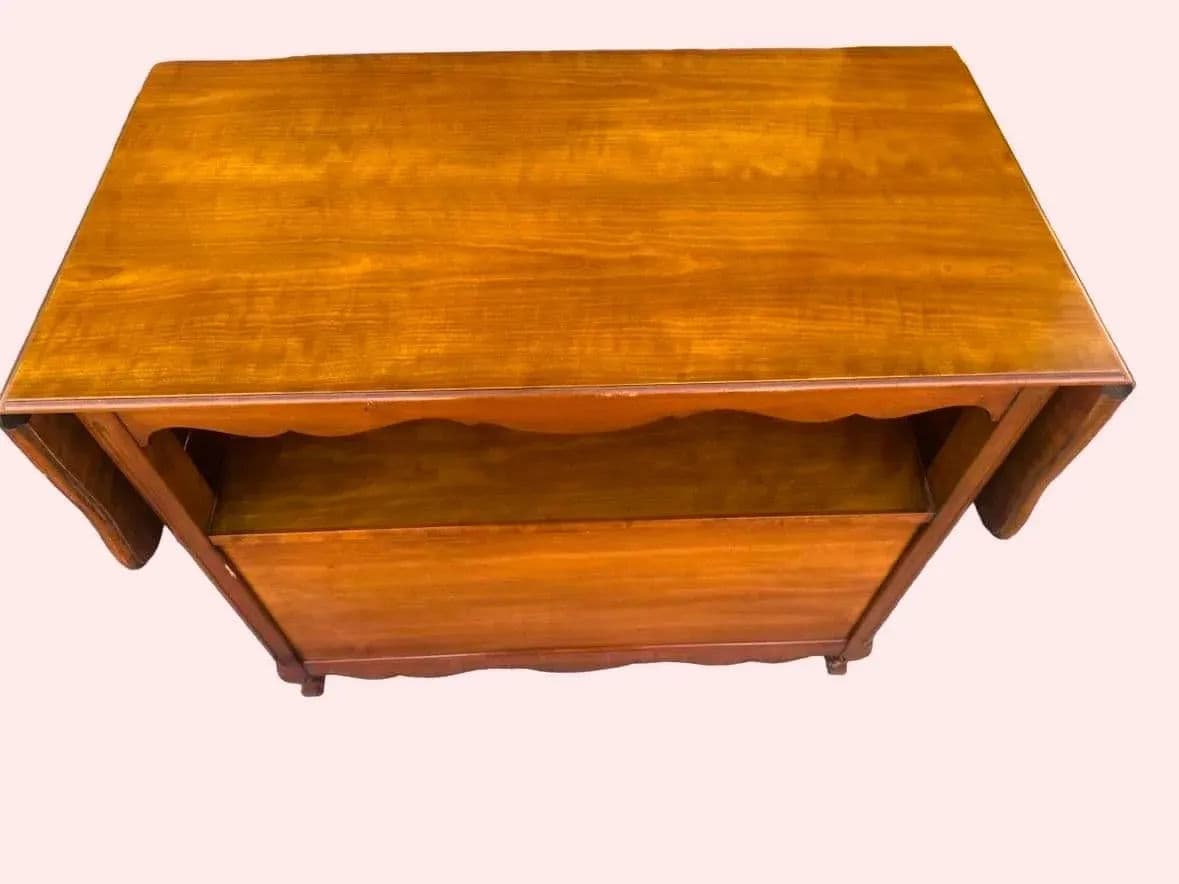 Kindel Grand Rapids Solid Cherry Wood Belvedere Server - Louis XV French Provincial Style Vintage 1950s - Thumbnail 7