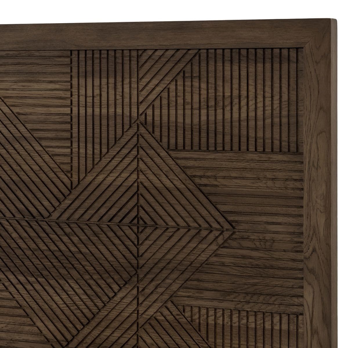 Walnut Stain Geometric King Bed - Thumbnail 7