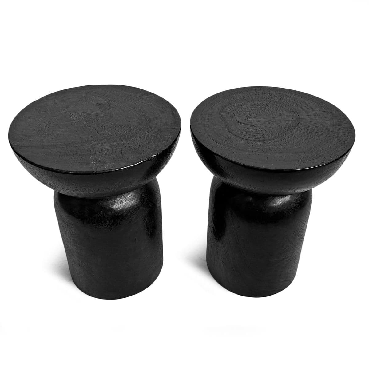 Black Wood Cork Stool Side Table - Thumbnail 7