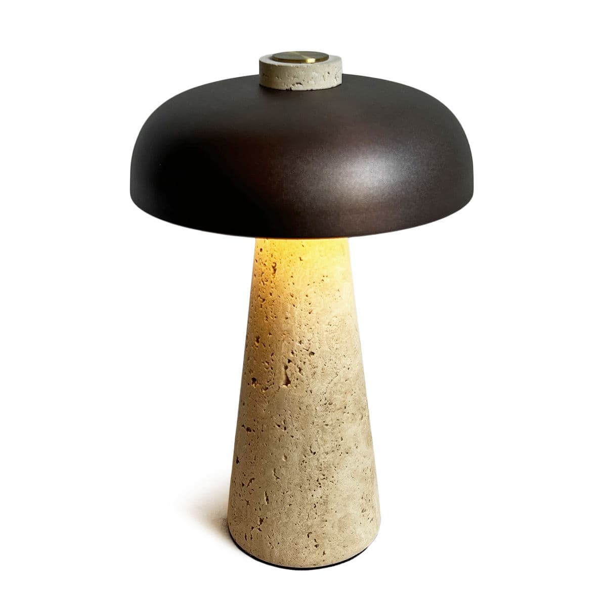 Porcini Travertine Bronze Table Light - Thumbnail 7