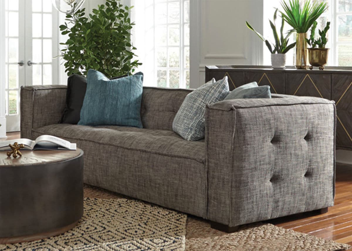Luka Grey Squared Tuft Sofa - Thumbnail 7
