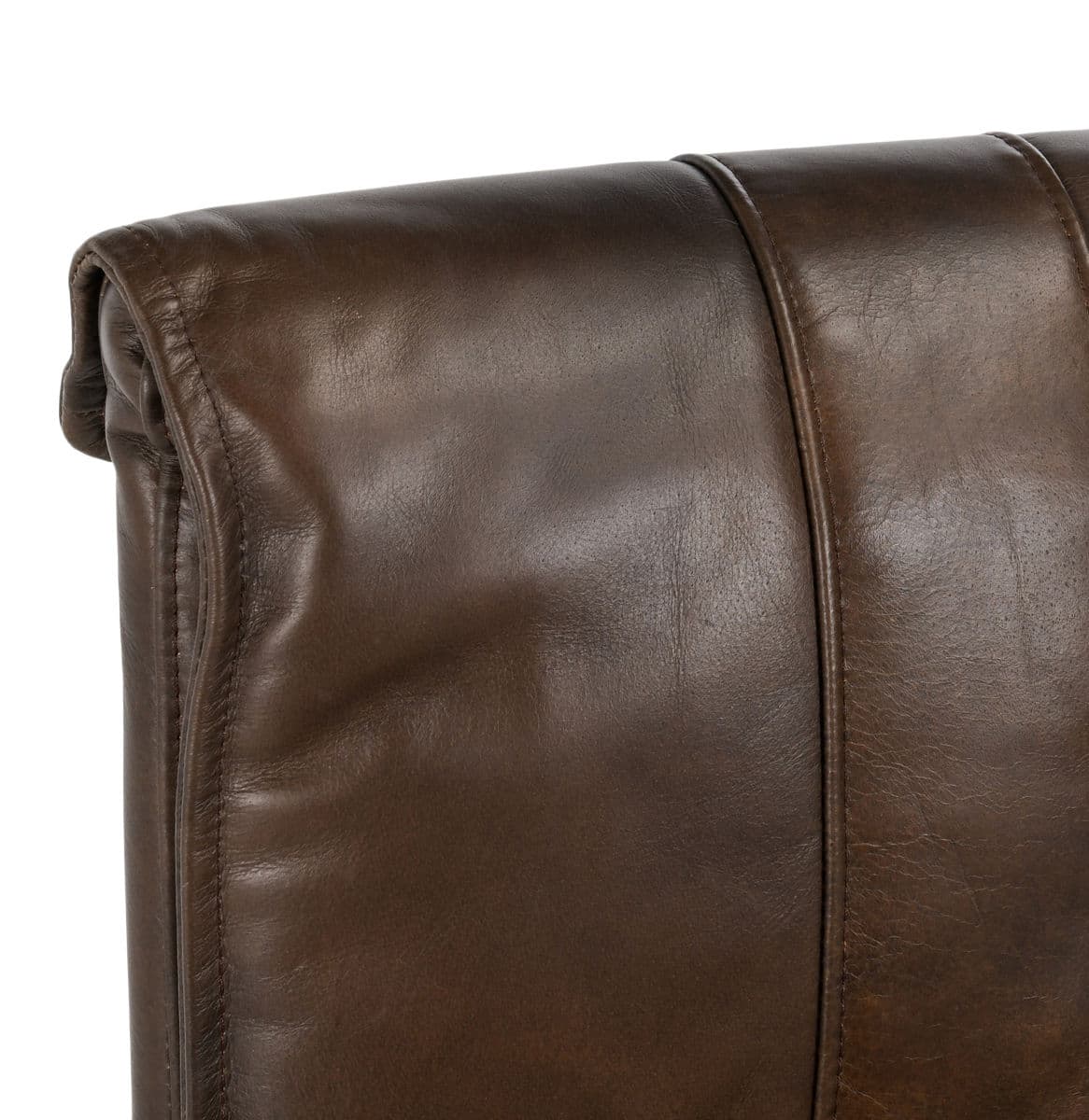 Coffee Brown Leather Bar Stool - Thumbnail 7
