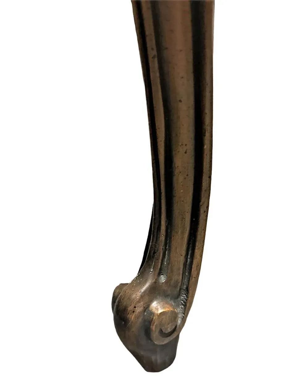 Inlaid Leather and Walnut Louis XV Style Backgammon Table - Vintage Late 20th Century - Thumbnail 7