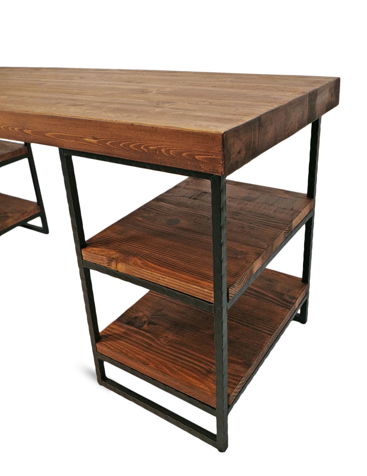 Reclaimed Wood & Iron Shelf Desk - Thumbnail 7