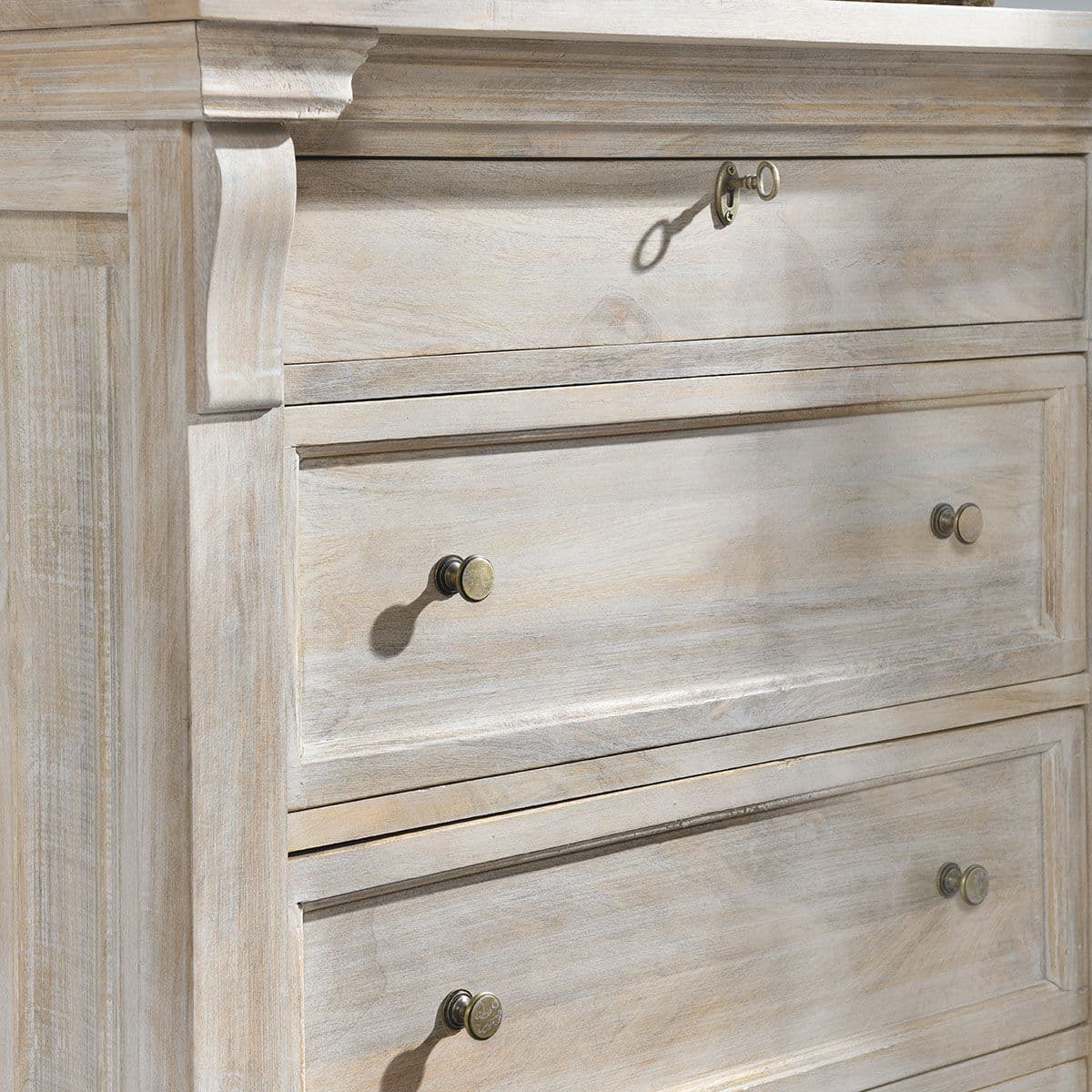 Tall White Wash Chest of Drawers - Thumbnail 7