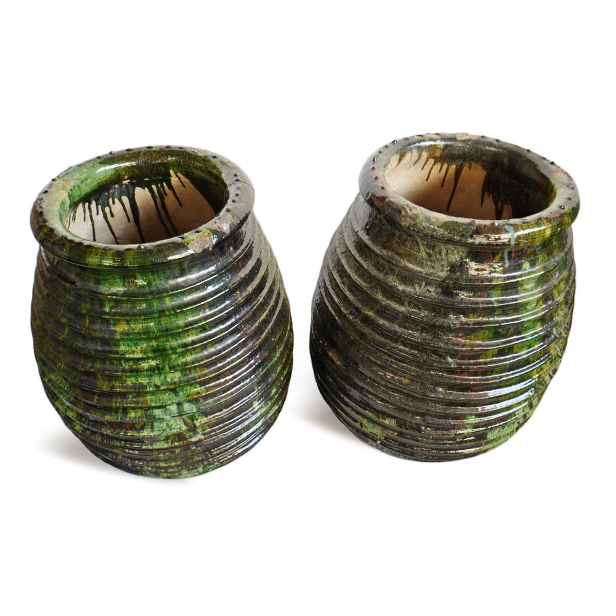 Moroccan Green Ribbed Ceramic Pottery - Thumbnail 7