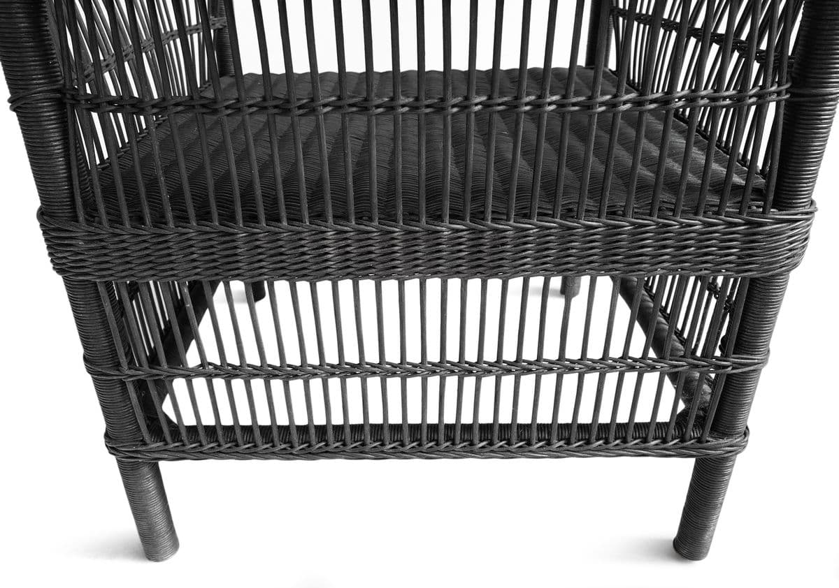 Black Wicker Horseshoe Chair - Thumbnail 7