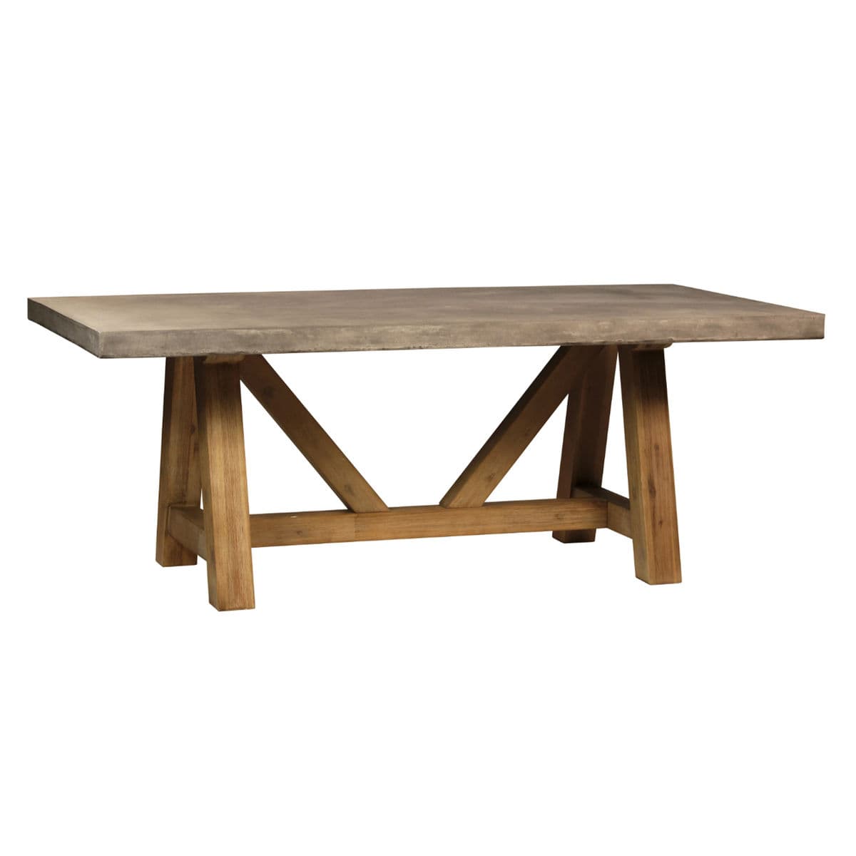 Outdoor Concrete & Wood Dining Table - Thumbnail 7
