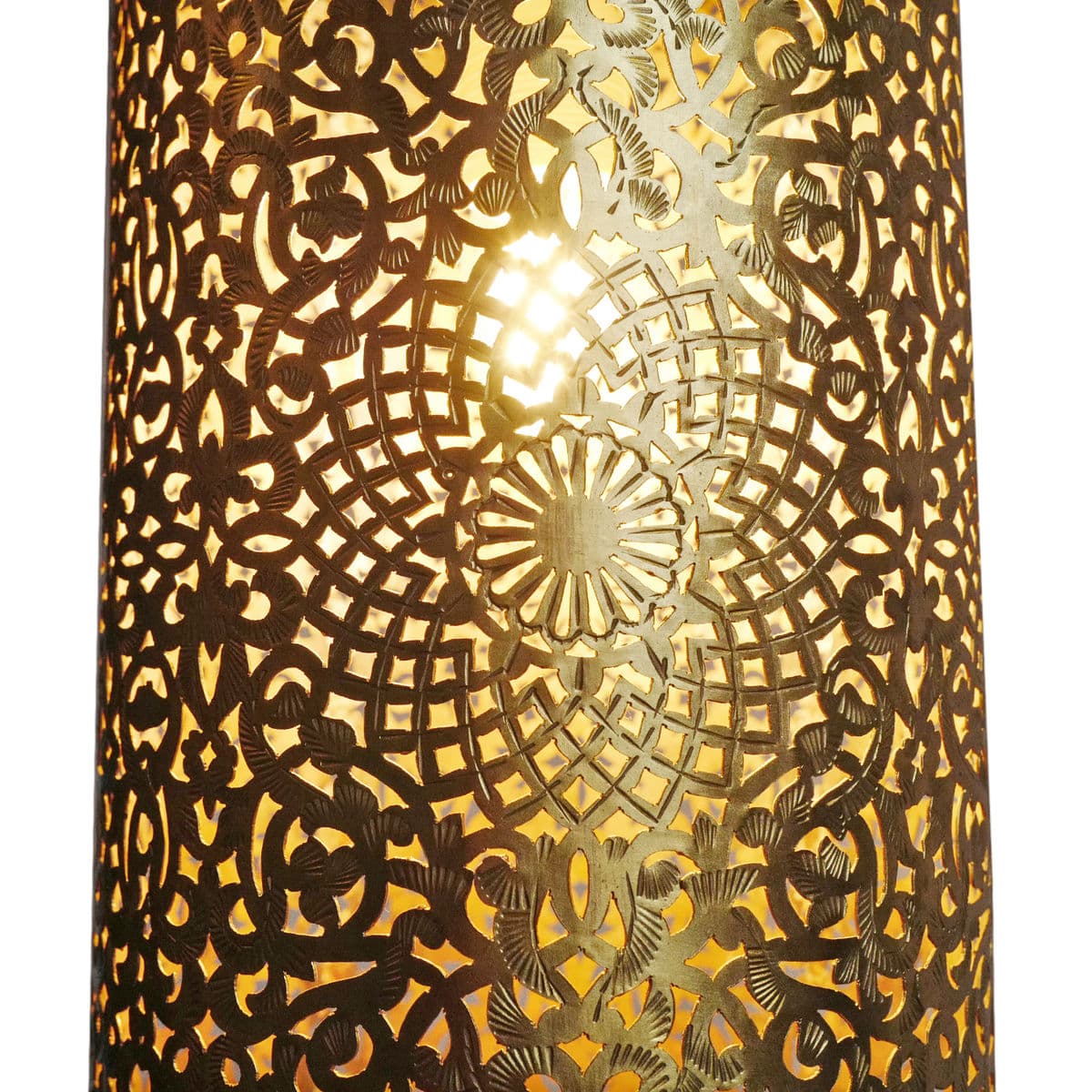 Brass Luna Cylinder Pendant - Thumbnail 7