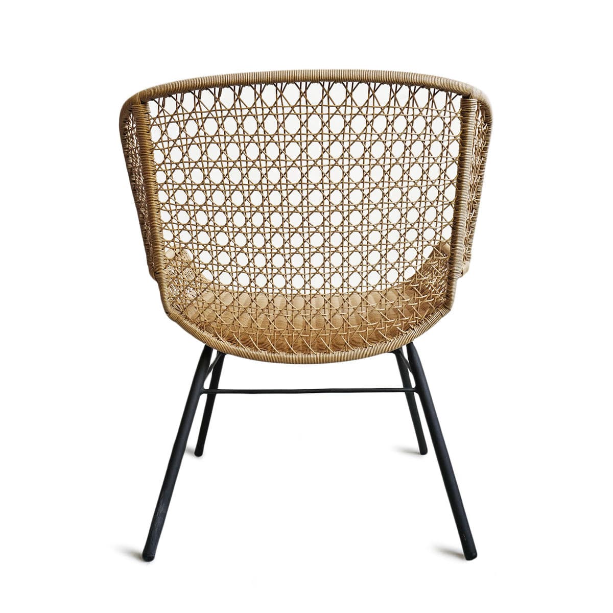 Outdoor Sand Faux Wicker Easy Chair - Thumbnail 7