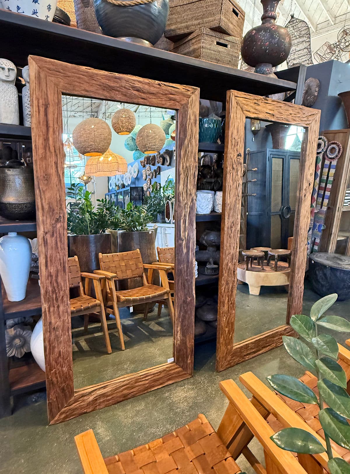 Salvaged Teak Full Length Mirror - Thumbnail 7