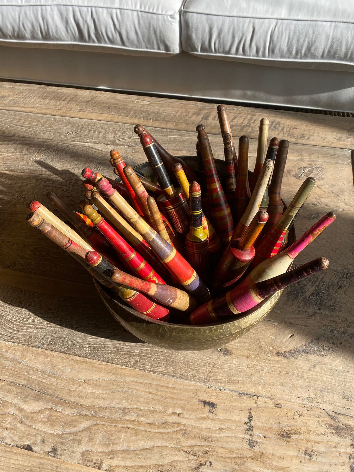 Antique Indian Painted Rolling Pin - Thumbnail 7