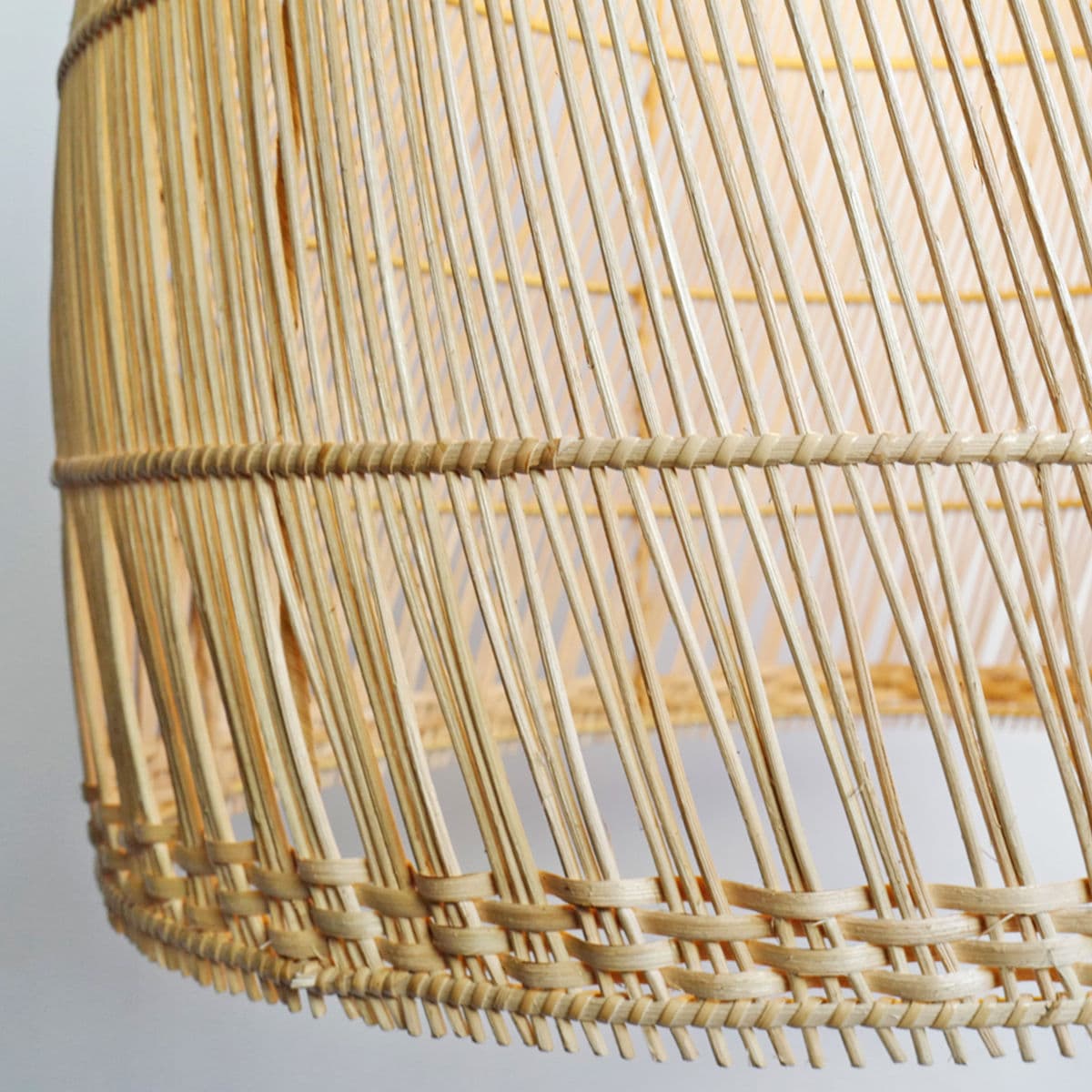 Natural Wicker Basket Bell Lantern Large - Thumbnail 7