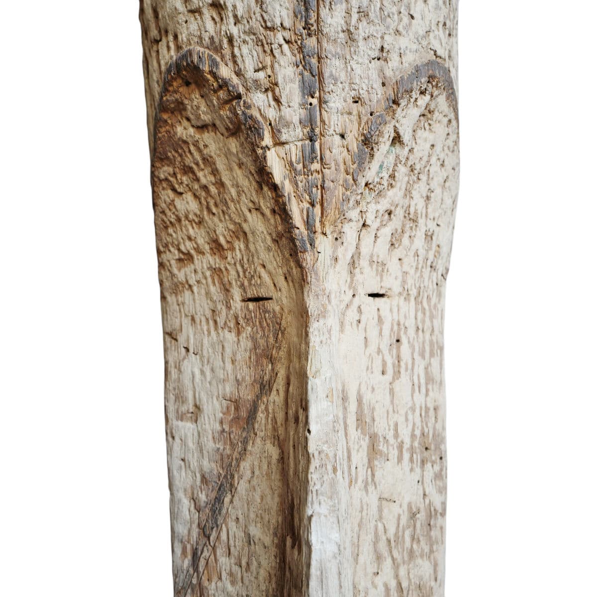 Large Old Rare Double Fang Mask on Stand - Thumbnail 7