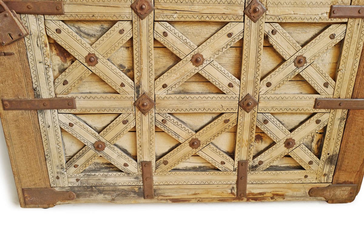 Old Teak Wood & Iron Door Panel - Thumbnail 7