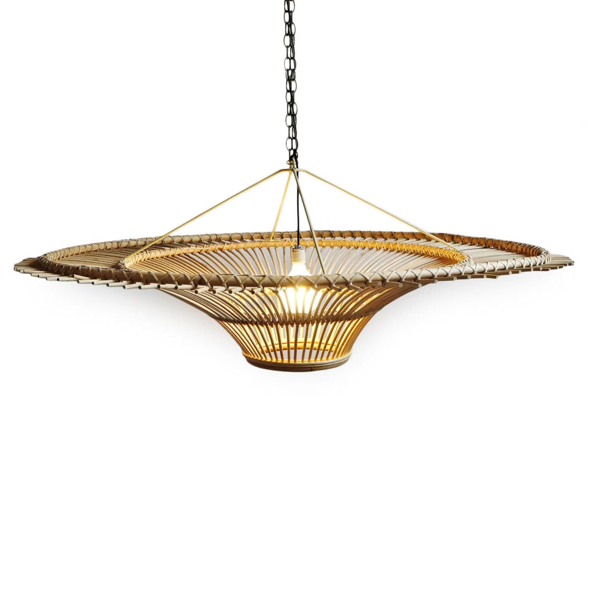 Rattan Sun Ray Pendant Large - Thumbnail 7