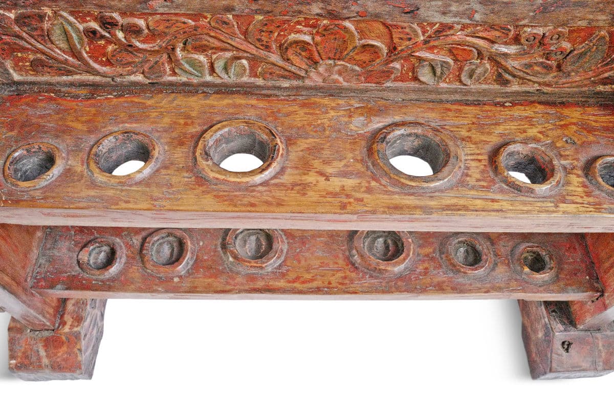 Antique Balinese Red Shrine Shelf - Thumbnail 7