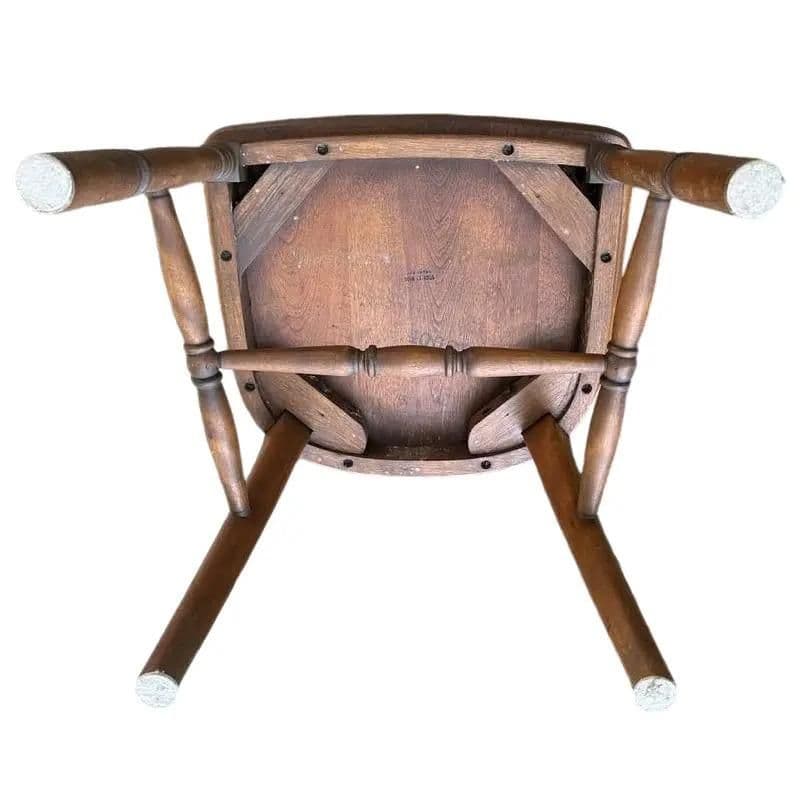 Antique Stickley Brothers Grand Rapids Solid Walnut Pub Style Dining Chairs - Set of 5 - Thumbnail 7