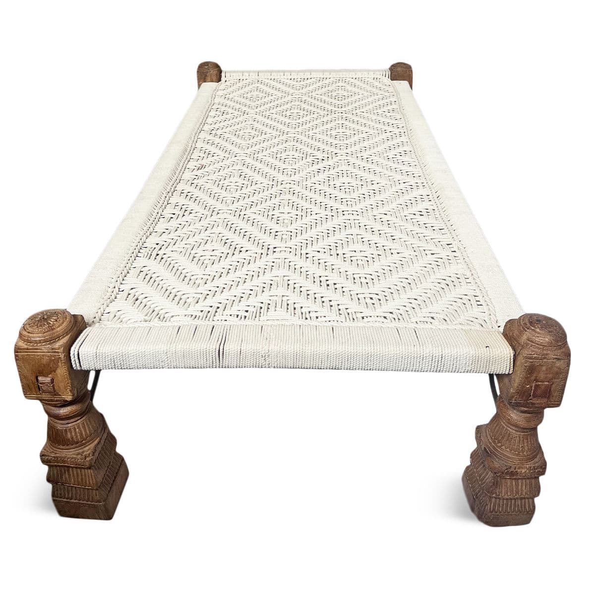 White Charpai Rope Bed - Thumbnail 7