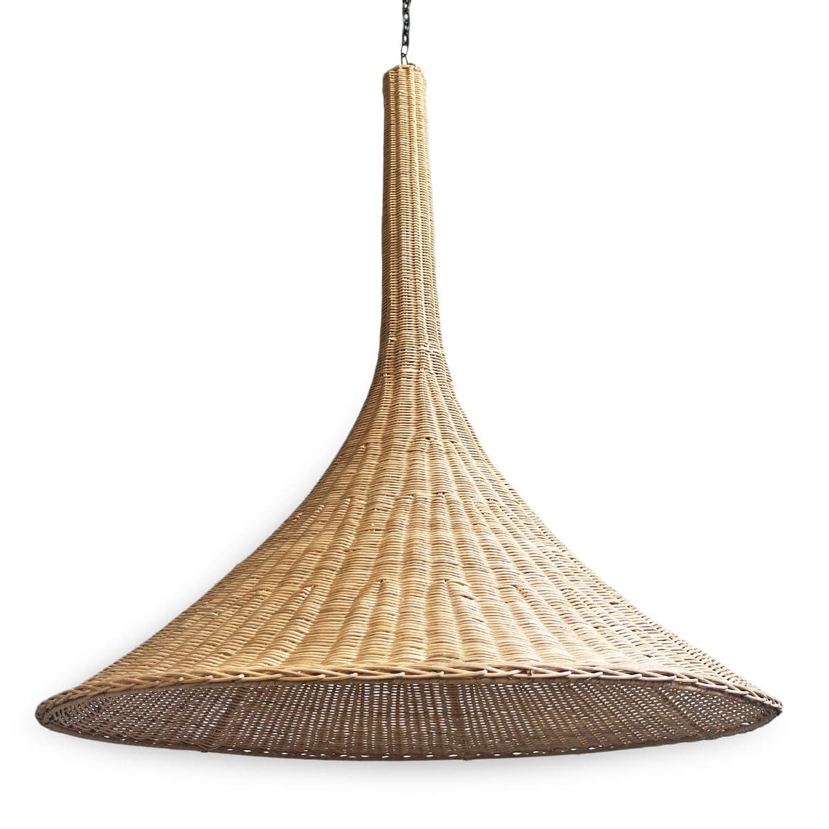 Natural Wicker Trumpet Pendant Large - Thumbnail 7