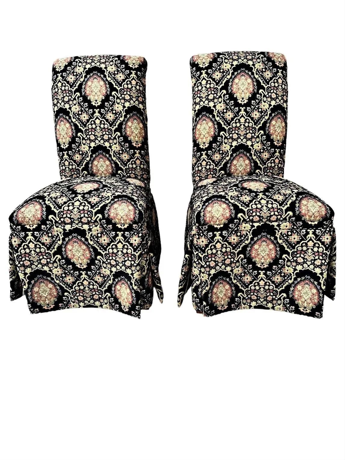 Pair of Spanish and Moorish Style Tapestry Upholstered Accent Chairs - Thumbnail 7