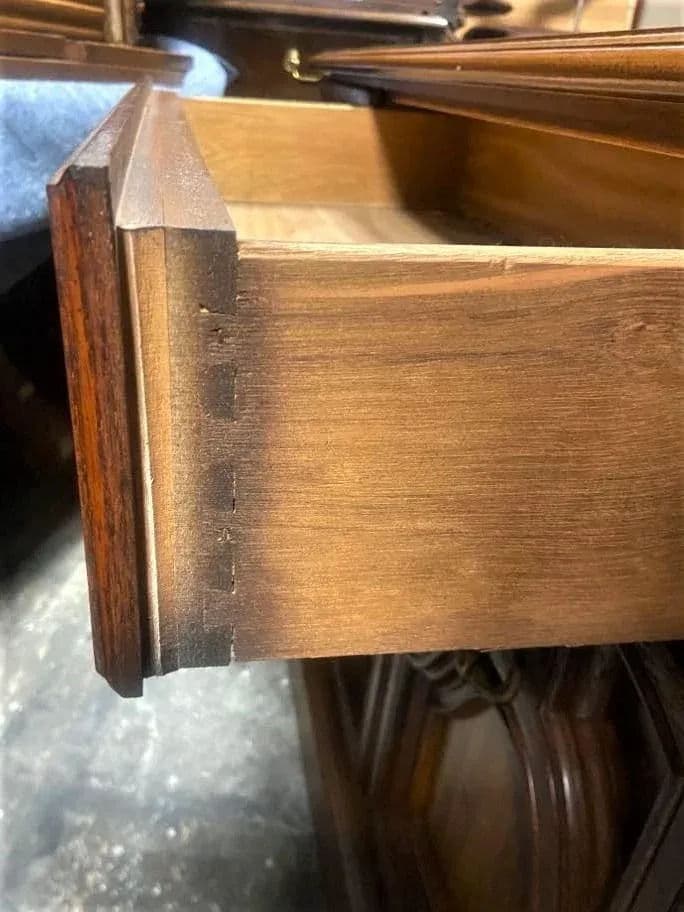 Mid 20th Century Spanish Revival Oak 70" Wide Credenza or Buffet Sideboard - Thumbnail 7